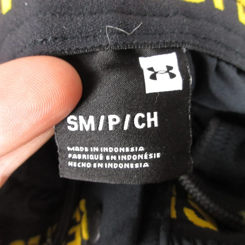Under Armour Project Rock Pants Mens Small Black UA Woven Cargo Performance Bull